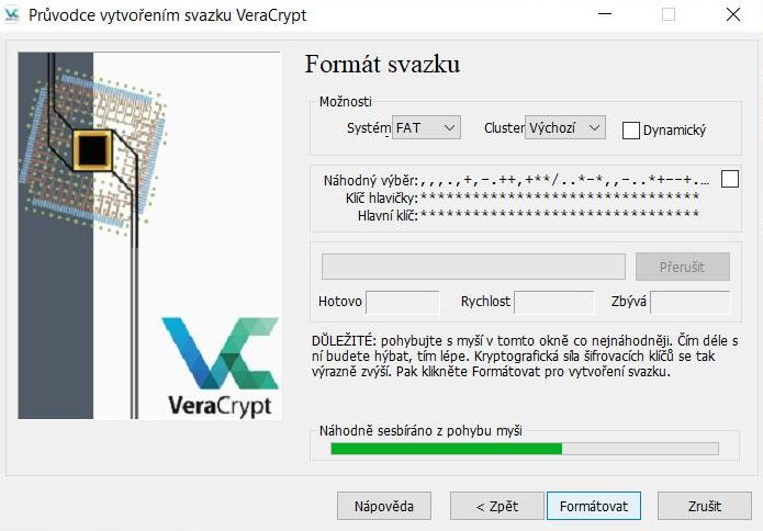 Průvodce vytvořením svazku VeraCrypt - formát svazku