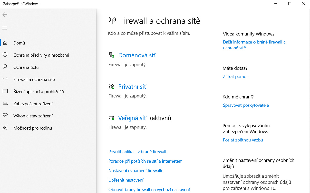 Firewall a ochrana sítě