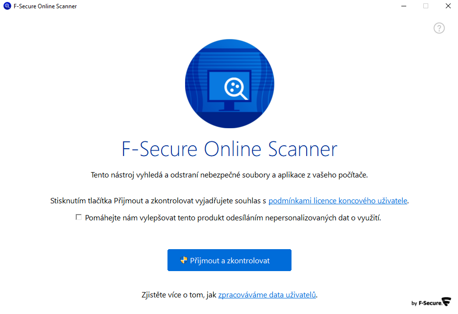 Průvodce F-Secure Online Scanner